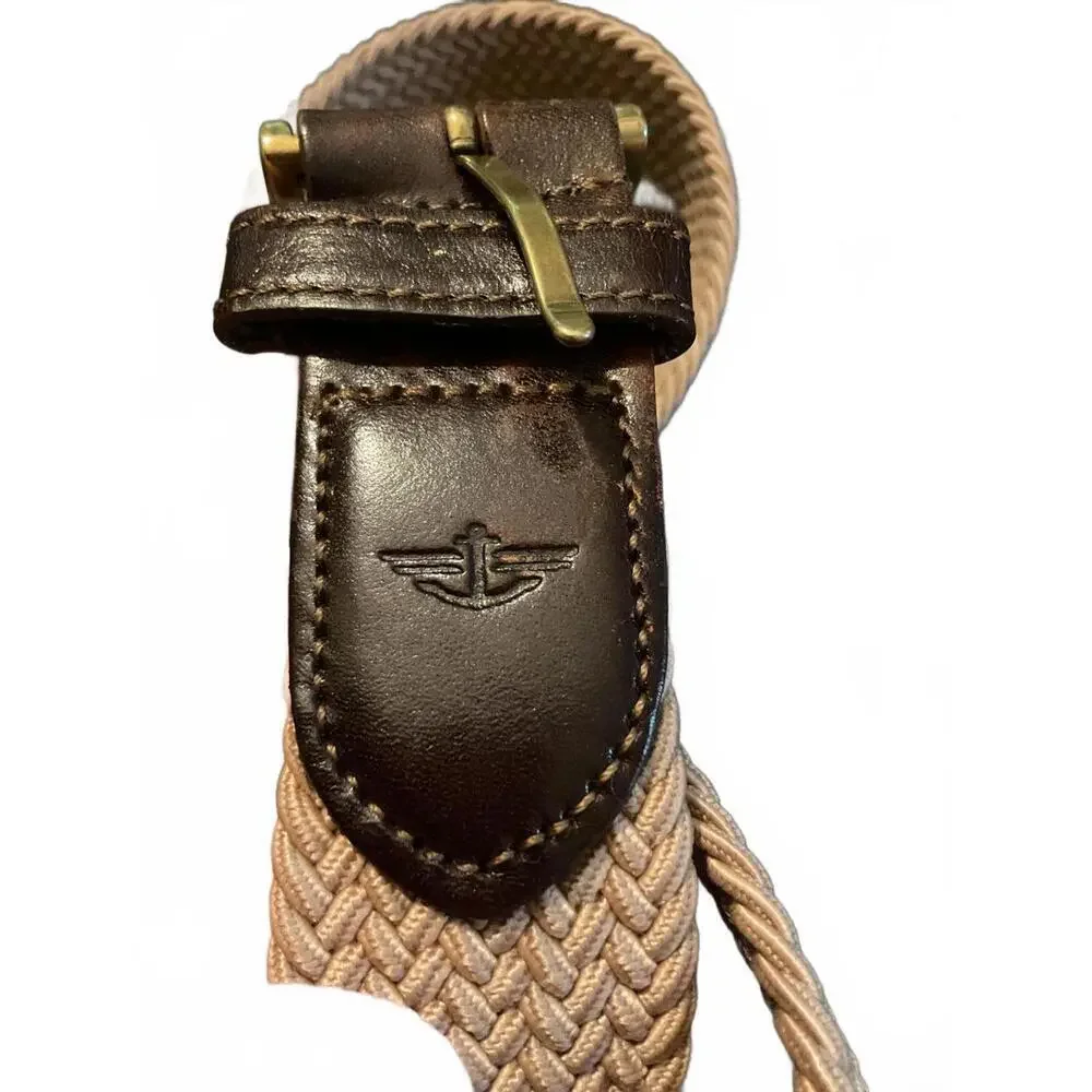 Dockers Leather and Woven Casual Belt Size 41”